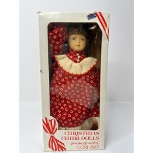 Christmas China Doll from the Gift World of GORHAM NIB!